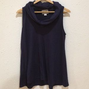 Madison & Berkeley Small Cowl Neck Tank Navy